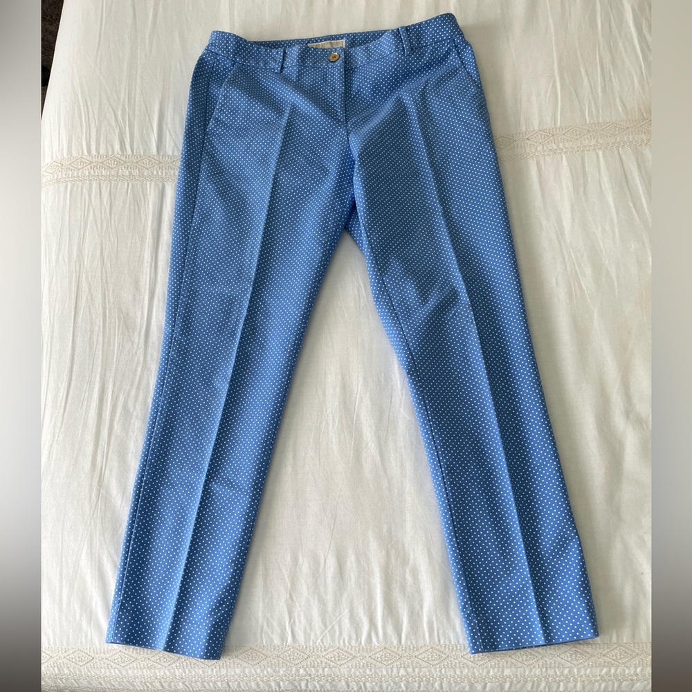 Michael Kors Polished Cotton Print Ankle Pant